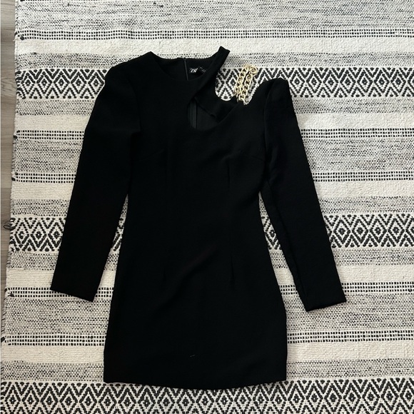 Zara Dresses & Skirts - Zara Black Dress with Gold Detail